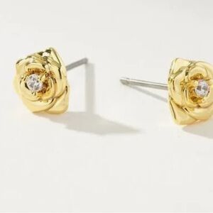 Uncommon James Gold Floral Stud Earrings NWT